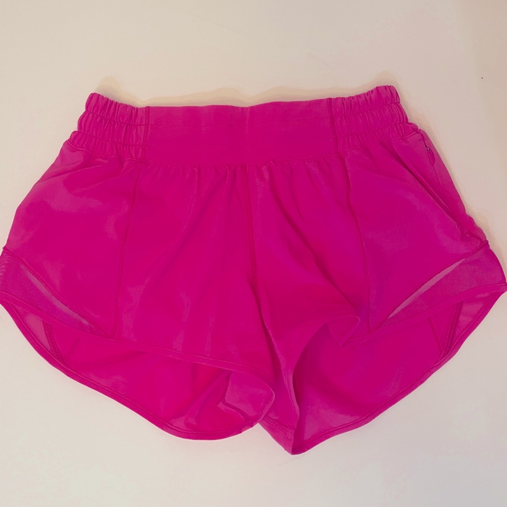 Lululemon Bright Pink Hotty Hot regular rise lined 2.5” Athletic Shorts